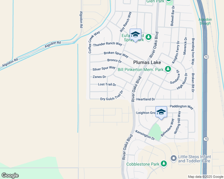 map of restaurants, bars, coffee shops, grocery stores, and more near 1098 Lost Trail Drive in Plumas Lake