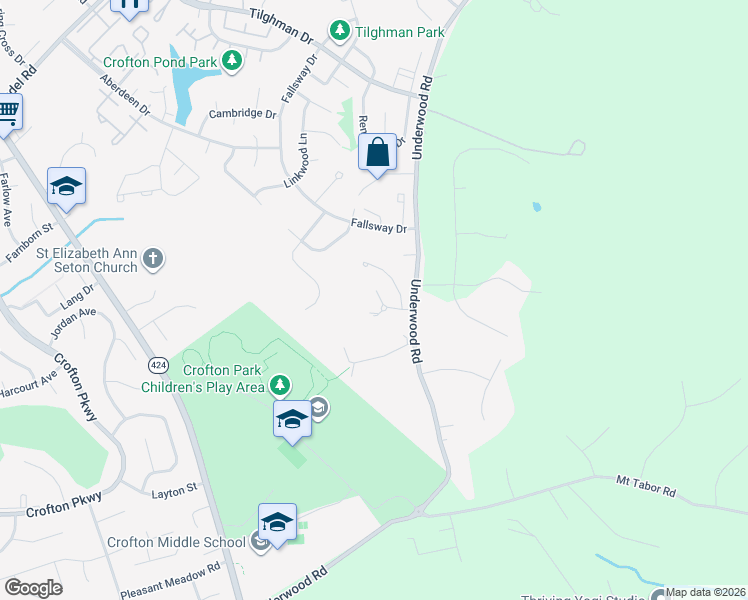 map of restaurants, bars, coffee shops, grocery stores, and more near 7515 Crofton Colony Drive in Crofton