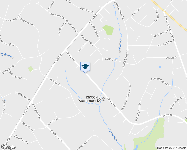 map of restaurants, bars, coffee shops, grocery stores, and more near 10431 Oaklyn Drive in Rockville