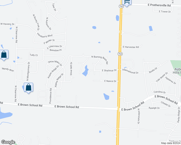 map of restaurants, bars, coffee shops, grocery stores, and more near 5000 North Shalimar Court in Columbia