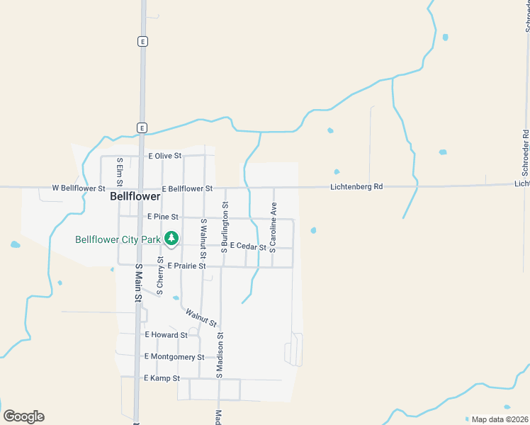 map of restaurants, bars, coffee shops, grocery stores, and more near 106 South Caroline Avenue in Bellflower