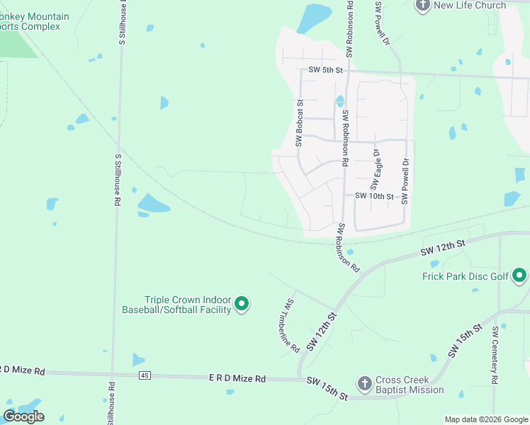 map of restaurants, bars, coffee shops, grocery stores, and more near SW Bobcat St in Oak Grove