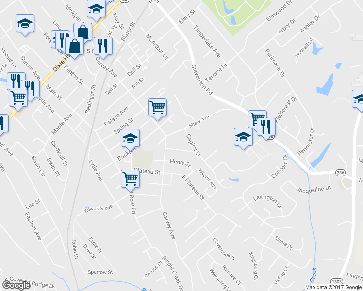 map of restaurants, bars, coffee shops, grocery stores, and more near 1090 Galvin Street in Elsmere