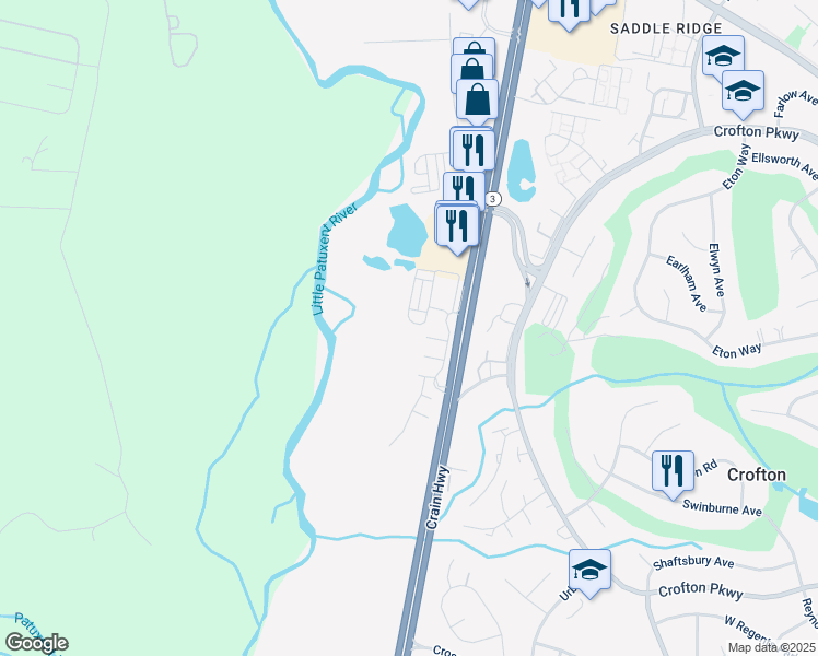 map of restaurants, bars, coffee shops, grocery stores, and more near 1304 Foggy Turn in Odenton