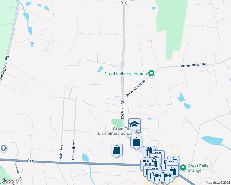 map of restaurants, bars, coffee shops, grocery stores, and more near 624a Walker Road in Great Falls