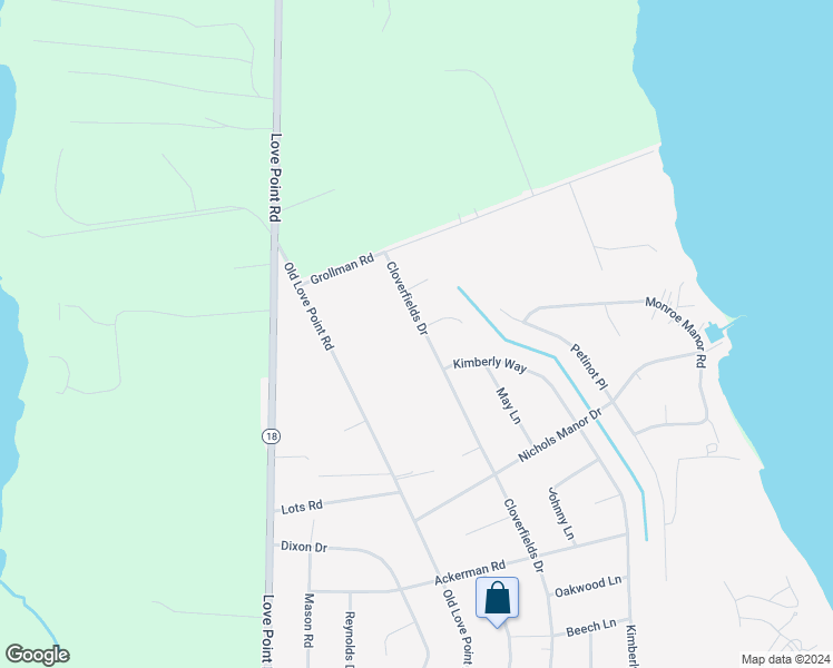 map of restaurants, bars, coffee shops, grocery stores, and more near 937 Cloverfields Drive in Stevensville