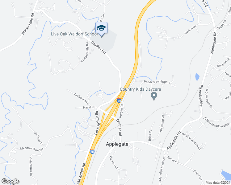 map of restaurants, bars, coffee shops, grocery stores, and more near 131 Crother Road in Applegate