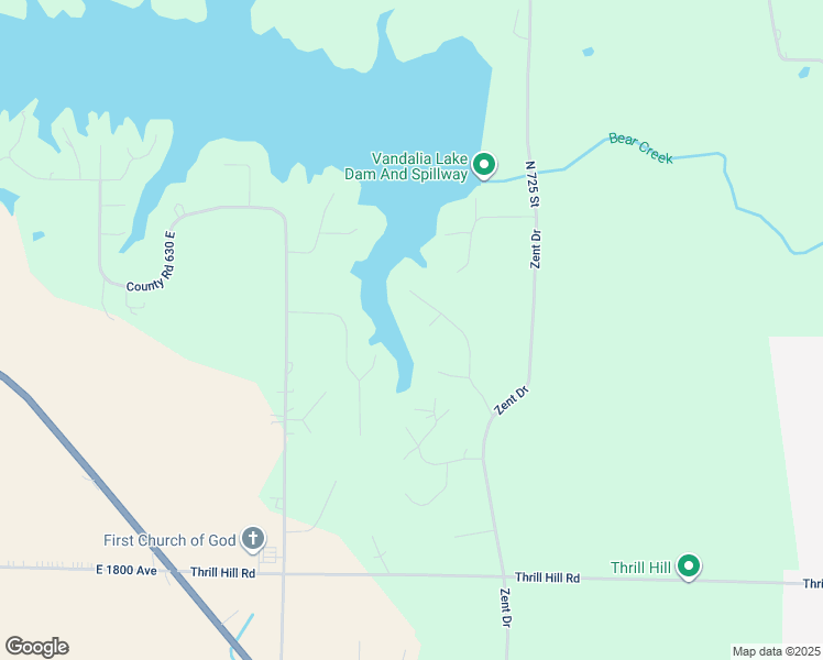 map of restaurants, bars, coffee shops, grocery stores, and more near 704 East 1855 Avenue in Vandalia