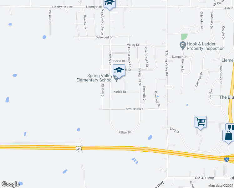 map of restaurants, bars, coffee shops, grocery stores, and more near 2715 Kathie Drive in Junction City