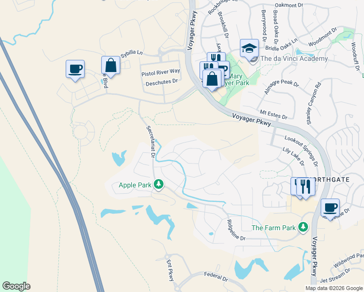 map of restaurants, bars, coffee shops, grocery stores, and more near 1041 Sir Barton Drive in Colorado Springs