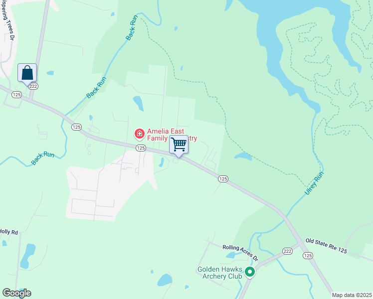 map of restaurants, bars, coffee shops, grocery stores, and more near 2286 Ohio 125 in Amelia