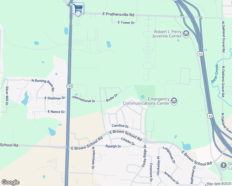 map of restaurants, bars, coffee shops, grocery stores, and more near 1416 Bodie Drive in Columbia