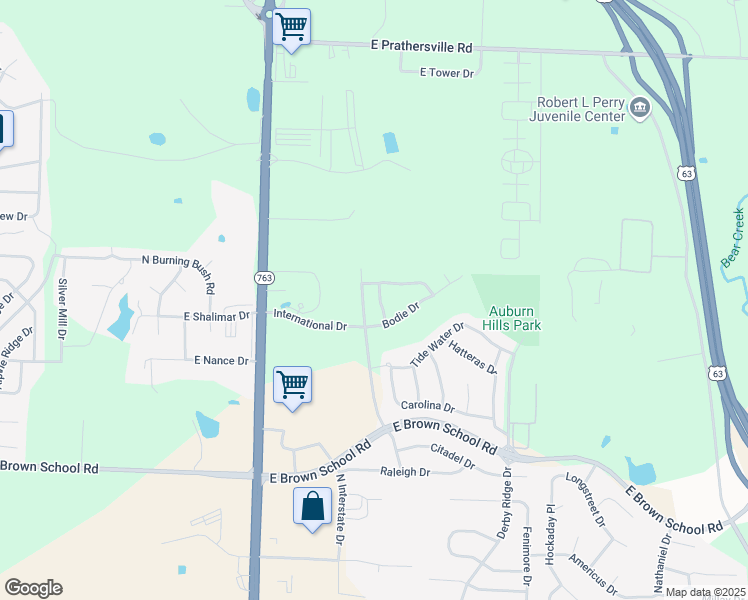 map of restaurants, bars, coffee shops, grocery stores, and more near 1401-1403 Bodie Drive in Columbia