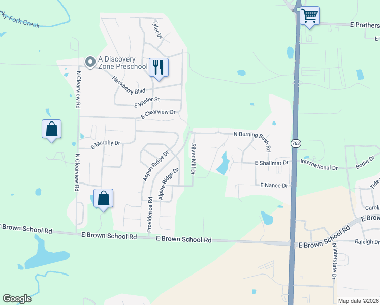 map of restaurants, bars, coffee shops, grocery stores, and more near 5306 Aspen Ridge Drive in Columbia
