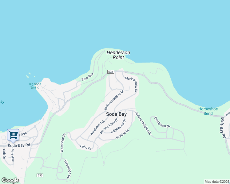 map of restaurants, bars, coffee shops, grocery stores, and more near 7085 Fairview Drive in Kelseyville