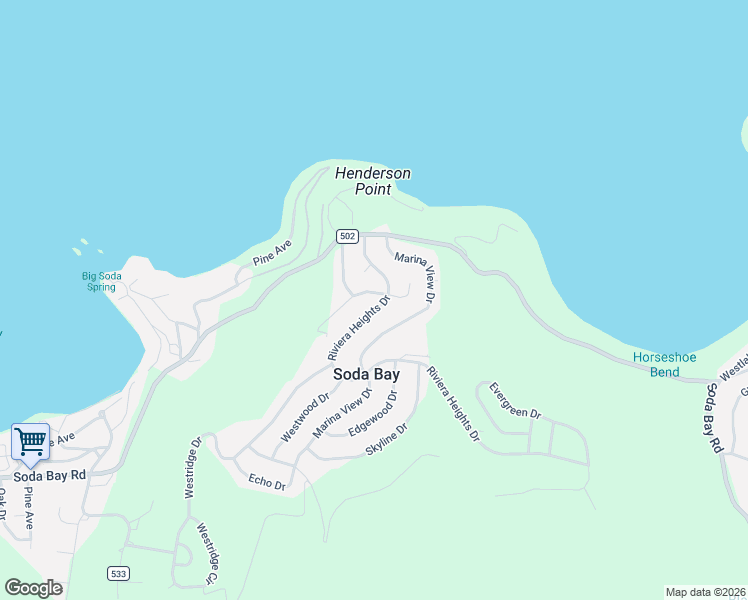 map of restaurants, bars, coffee shops, grocery stores, and more near 2901 Riviera Heights Drive in Kelseyville
