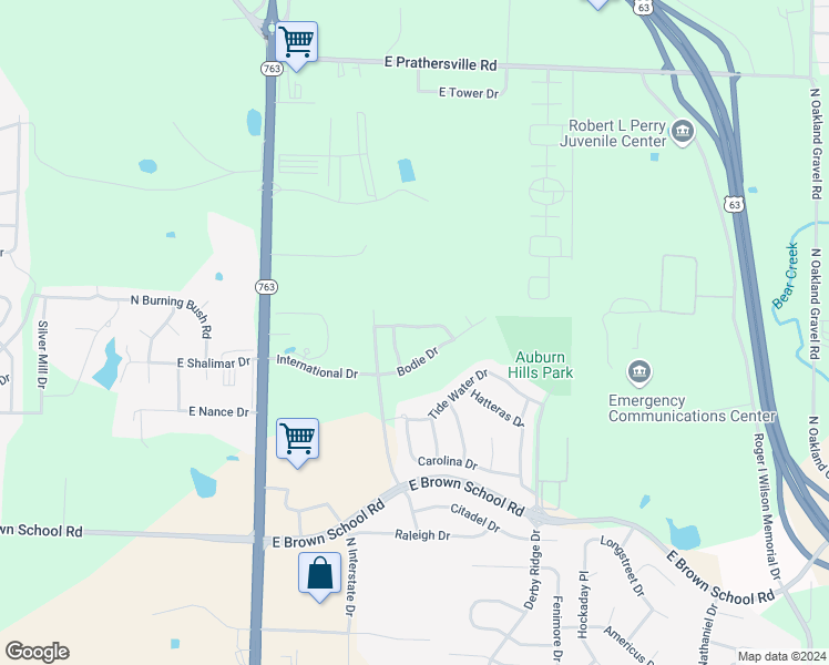 map of restaurants, bars, coffee shops, grocery stores, and more near 1418 Greensboro Drive in Columbia