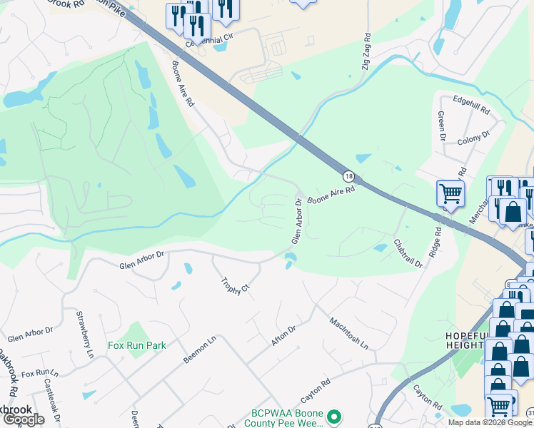 map of restaurants, bars, coffee shops, grocery stores, and more near 1674 Saint Annes Court in Florence