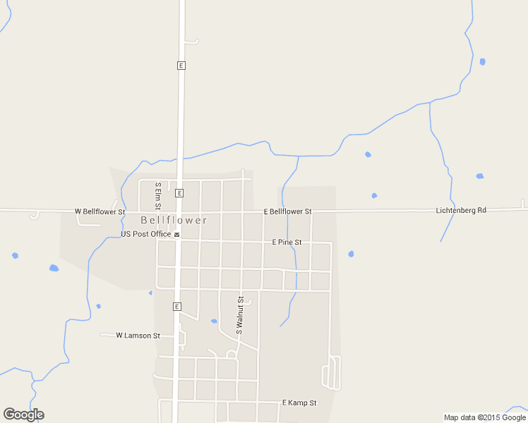 map of restaurants, bars, coffee shops, grocery stores, and more near East Bellflower Street in Montgomery County