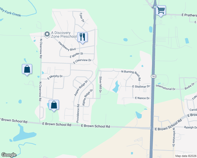 map of restaurants, bars, coffee shops, grocery stores, and more near 5306 Aspen Ridge Drive in Columbia