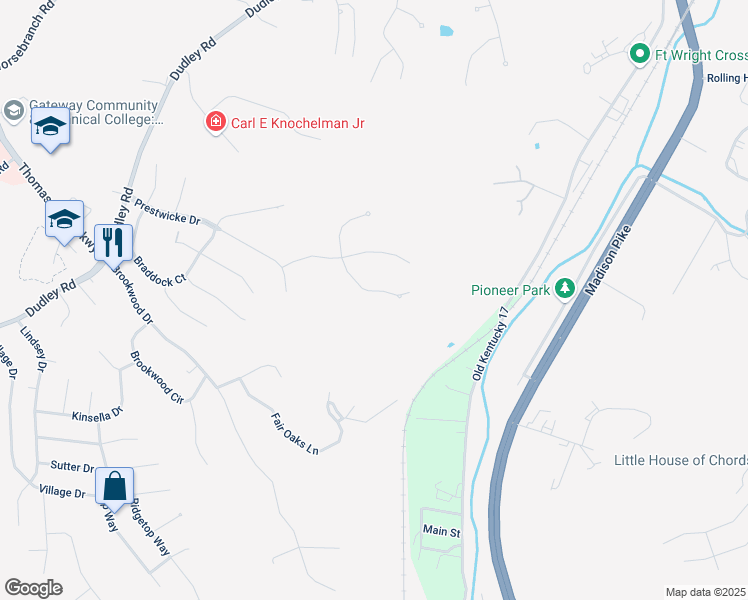 map of restaurants, bars, coffee shops, grocery stores, and more near 3086 Friars Lane in Edgewood