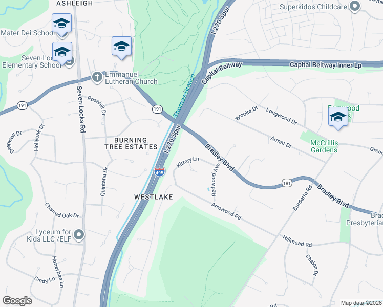 map of restaurants, bars, coffee shops, grocery stores, and more near 9114 Kittery Lane in Bethesda