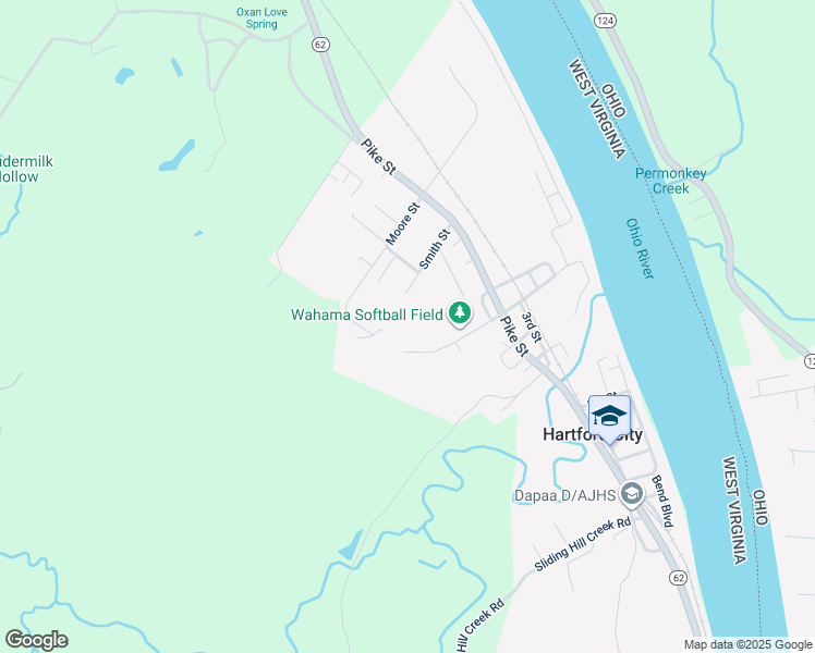map of restaurants, bars, coffee shops, grocery stores, and more near 371 Smith Street in Mason