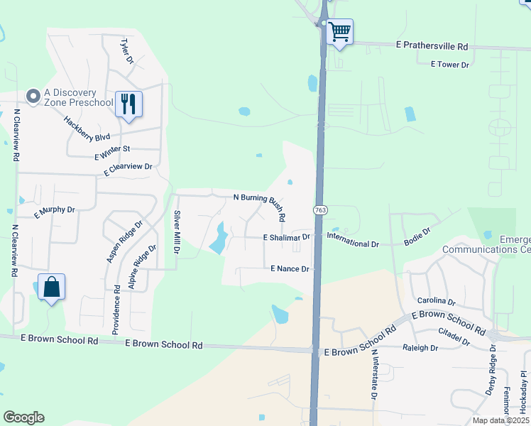 map of restaurants, bars, coffee shops, grocery stores, and more near 981 East Quince Court in Columbia
