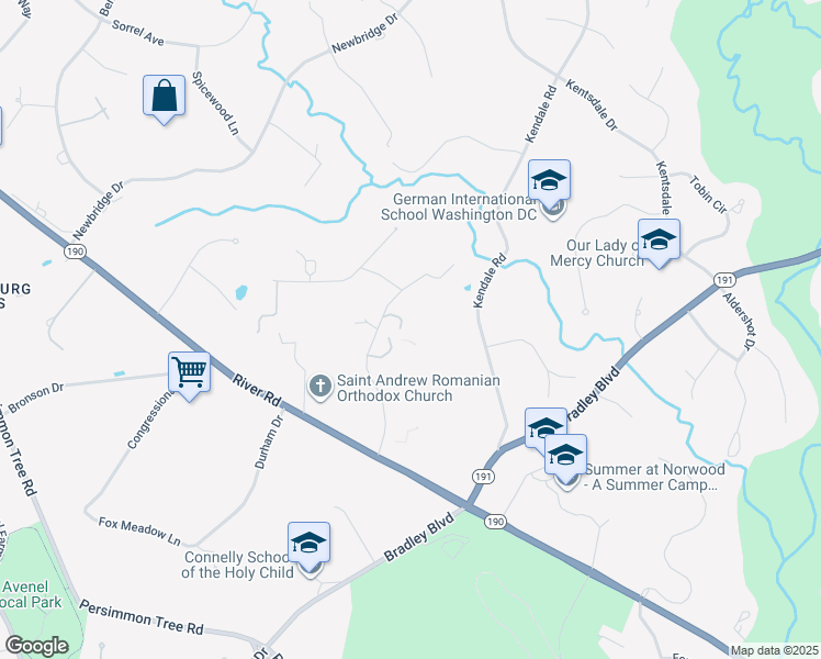 map of restaurants, bars, coffee shops, grocery stores, and more near 9211 Harrington Drive in Rockville