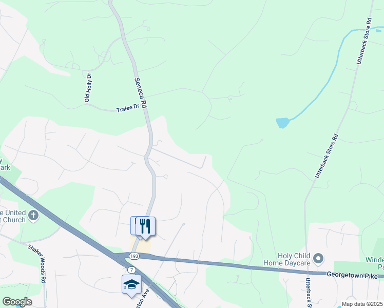 map of restaurants, bars, coffee shops, grocery stores, and more near 907C Seneca Road in Great Falls