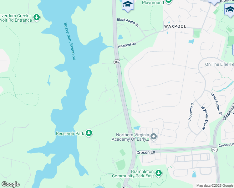 map of restaurants, bars, coffee shops, grocery stores, and more near 22014 Eastcreek Drive in Ashburn