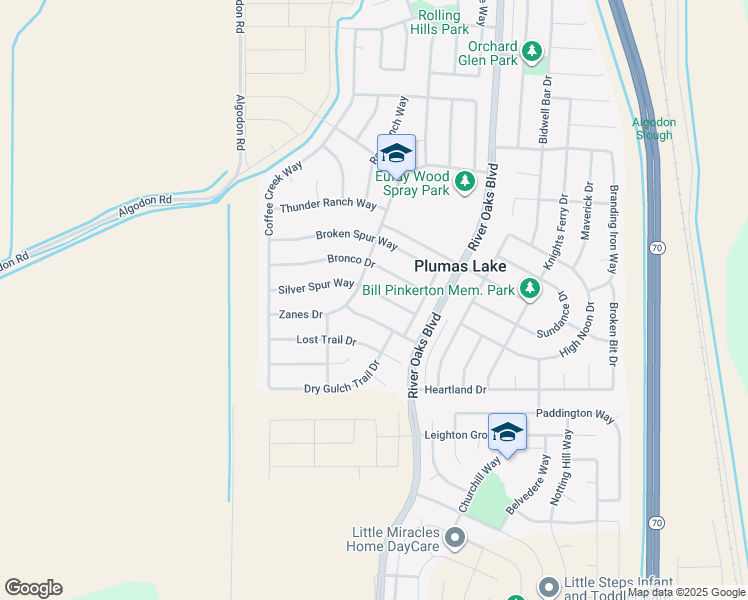 map of restaurants, bars, coffee shops, grocery stores, and more near 1164 Silver Spur Way in Plumas Lake