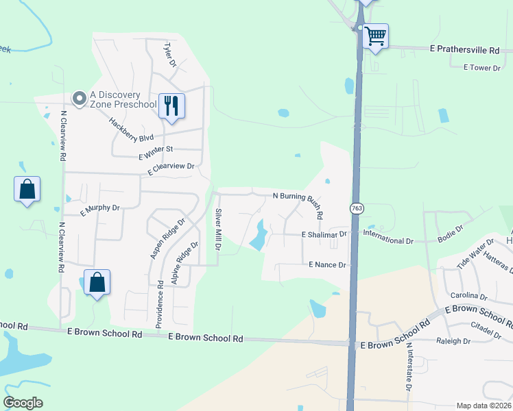 map of restaurants, bars, coffee shops, grocery stores, and more near 5181 N Jasmine Way in Columbia