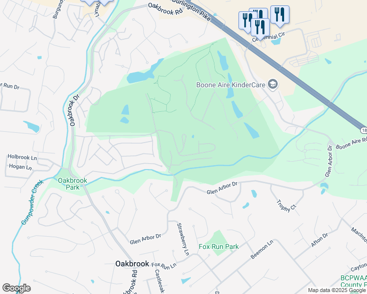 map of restaurants, bars, coffee shops, grocery stores, and more near 6547 Balcomie Court in Florence