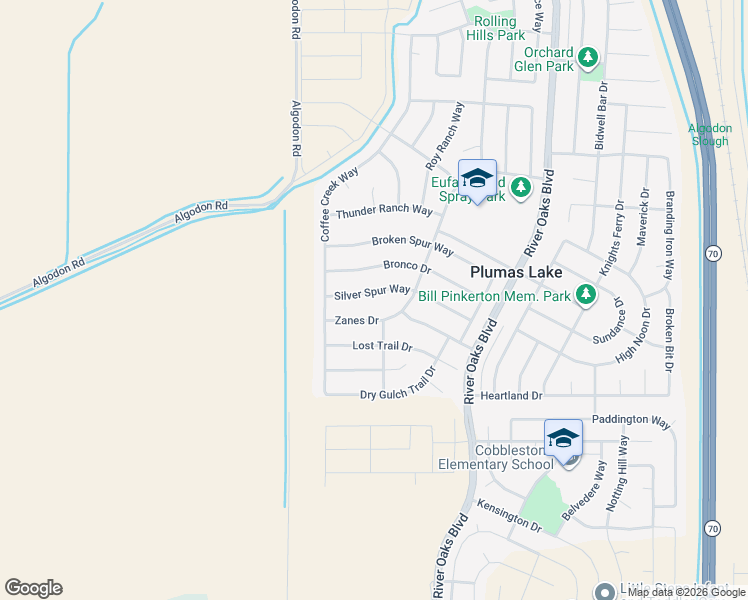 map of restaurants, bars, coffee shops, grocery stores, and more near 1078 Silver Spur Way in Plumas Lake