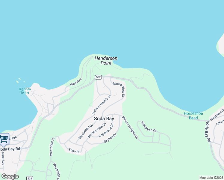 map of restaurants, bars, coffee shops, grocery stores, and more near 2872 Riviera Heights Drive in Kelseyville