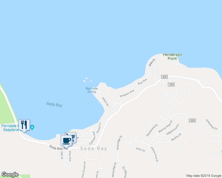 map of restaurants, bars, coffee shops, grocery stores, and more near 6732 Moss Avenue in Kelseyville
