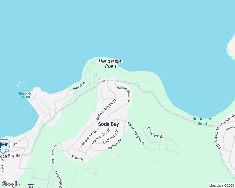 map of restaurants, bars, coffee shops, grocery stores, and more near 2872 Riviera Heights Drive in Kelseyville