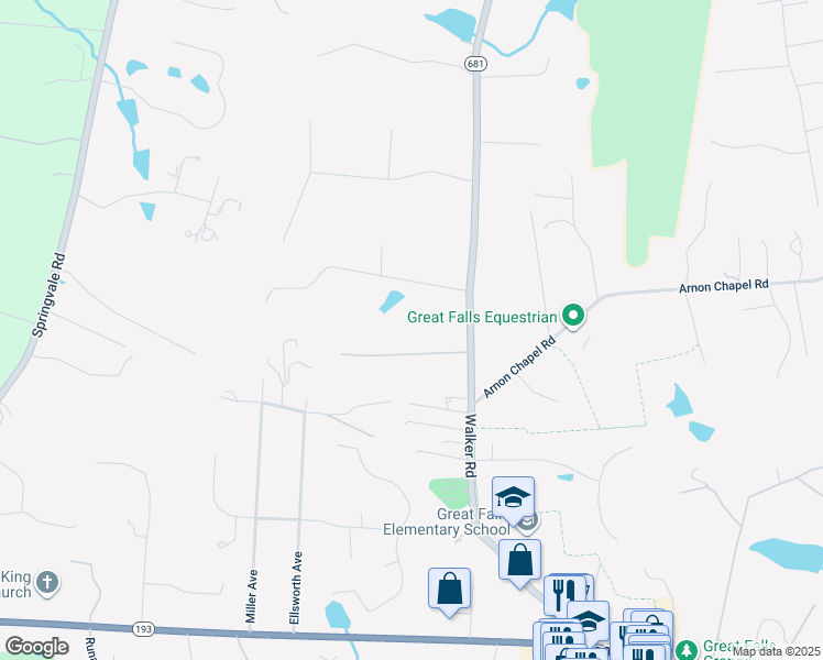map of restaurants, bars, coffee shops, grocery stores, and more near 10180 Milstead Road in Great Falls