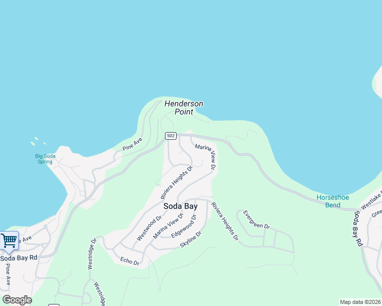 map of restaurants, bars, coffee shops, grocery stores, and more near 2856 Riviera Heights Drive in Kelseyville