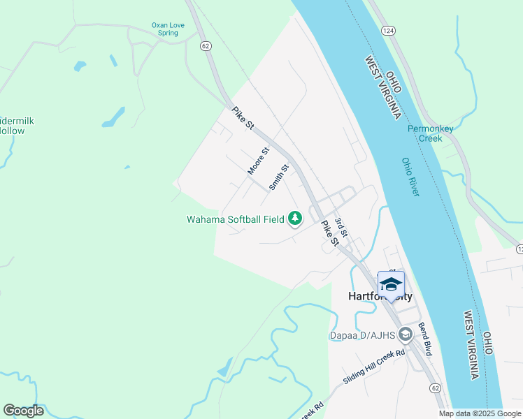 map of restaurants, bars, coffee shops, grocery stores, and more near 371 Smith Street in Mason