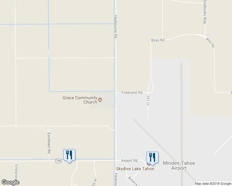 map of restaurants, bars, coffee shops, grocery stores, and more near Heybourne Road in Minden