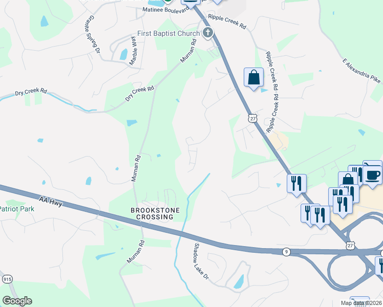 map of restaurants, bars, coffee shops, grocery stores, and more near 405 Springmill Drive in Cold Spring