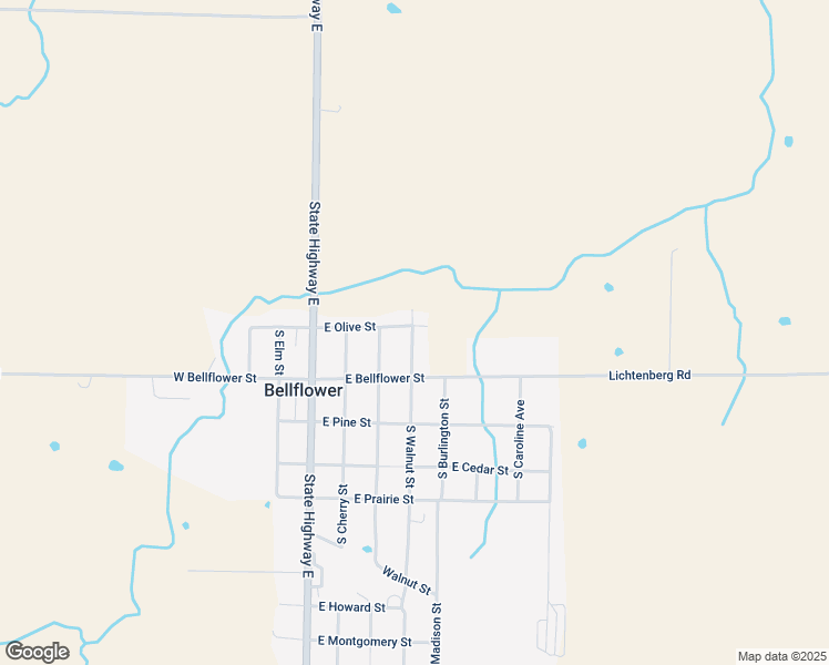 map of restaurants, bars, coffee shops, grocery stores, and more near 310 East Olive Street in Bellflower