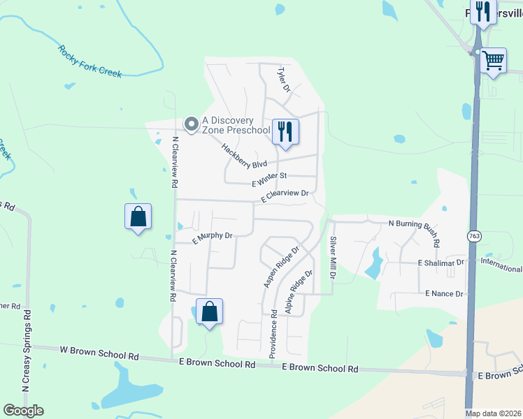 map of restaurants, bars, coffee shops, grocery stores, and more near 236 East Clearview Drive in Columbia