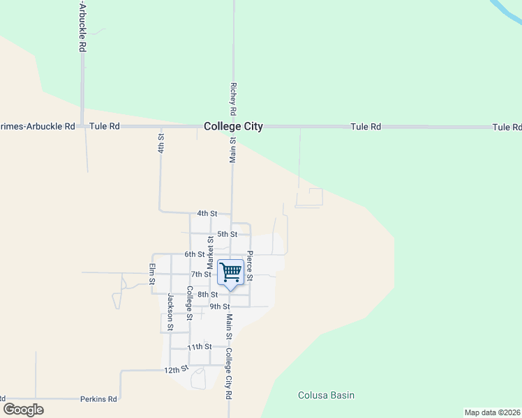 map of restaurants, bars, coffee shops, grocery stores, and more near 303 4th Street in Arbuckle