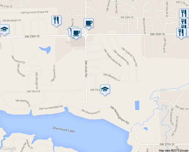 map of restaurants, bars, coffee shops, grocery stores, and more near 6717 SW Wentley Ln in Topeka