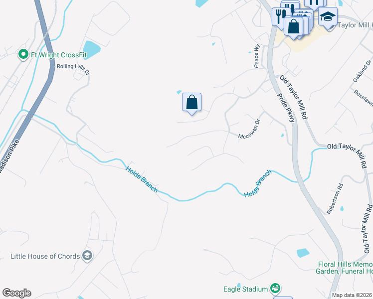 map of restaurants, bars, coffee shops, grocery stores, and more near 6183 Greyoaks Dr in Taylor Mill