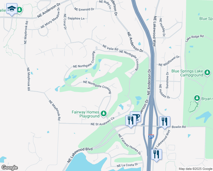 map of restaurants, bars, coffee shops, grocery stores, and more near 600 Northeast Persimmon Lane in Lee's Summit