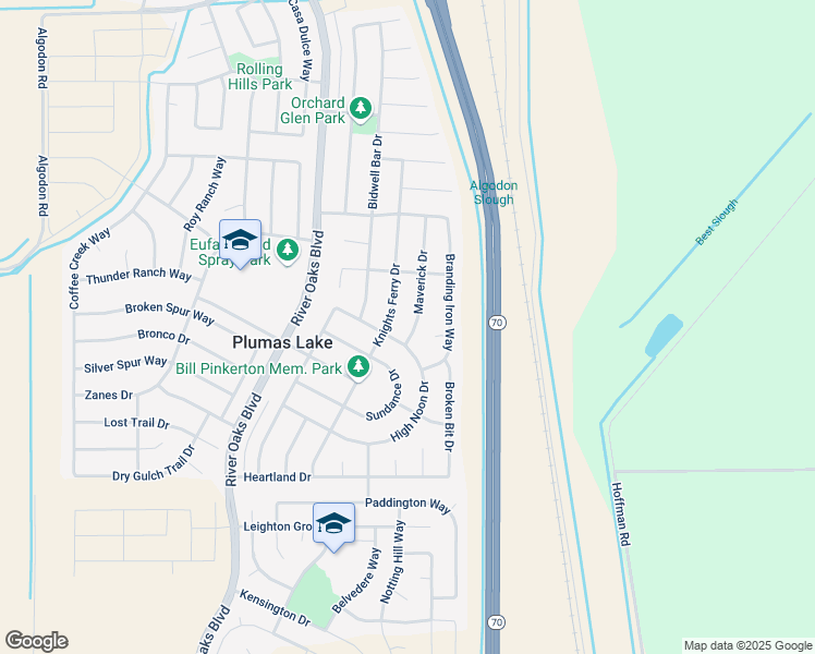 map of restaurants, bars, coffee shops, grocery stores, and more near 1946 Maverick Drive in Plumas Lake